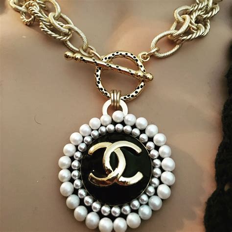 chanel costume necklaces|Chanel inspired cc necklace.